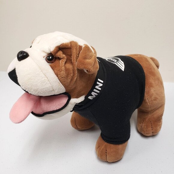 Mini Cooper BMW English Bulldog with Collar Black Shirt Stuffed Animal Plush - Picture 1 of 10